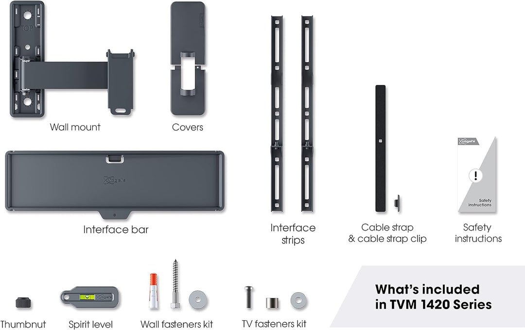 Vogel's Quick TVM 1425 Schwenkbare TV-Wandhalterung für 32-65 Zoll Fernseher, Max. 25 kg, Schwenkbar