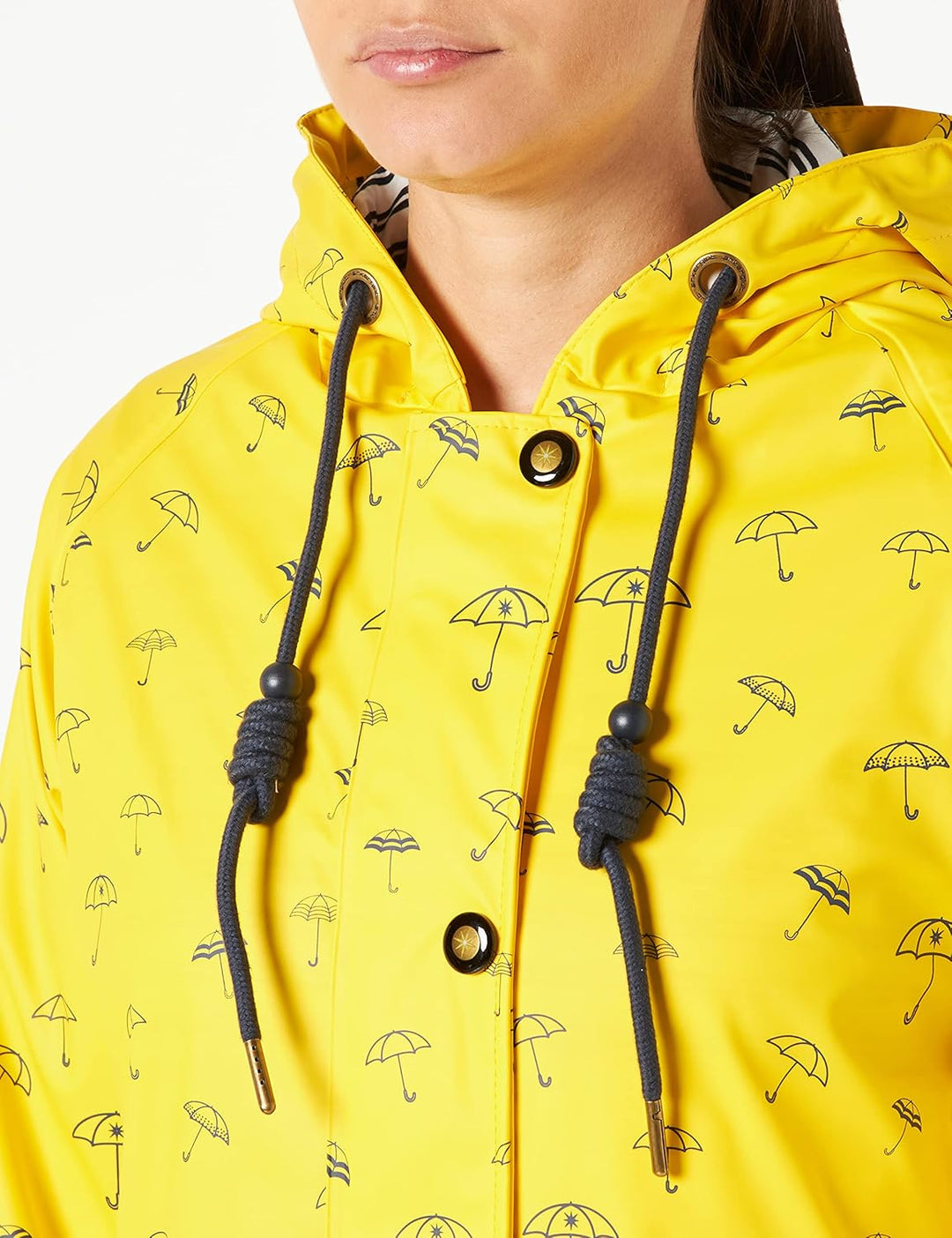 Ankerglut Damen Friesennerz Regenmantel Kapuze Gefüttert Wasserdicht Wetterfest Übergangsjacke #Anke