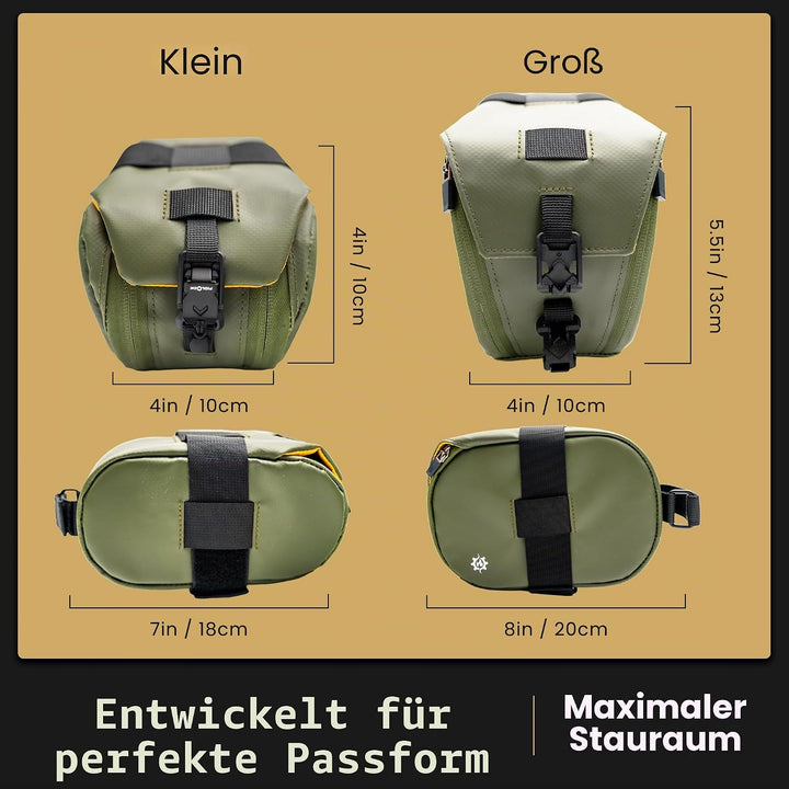 Lumiere &amp; Co. Maximus Magnetische Satteltasche – 17,78 × 10 × 10 cm | Schnellbefestigende Satteltasc