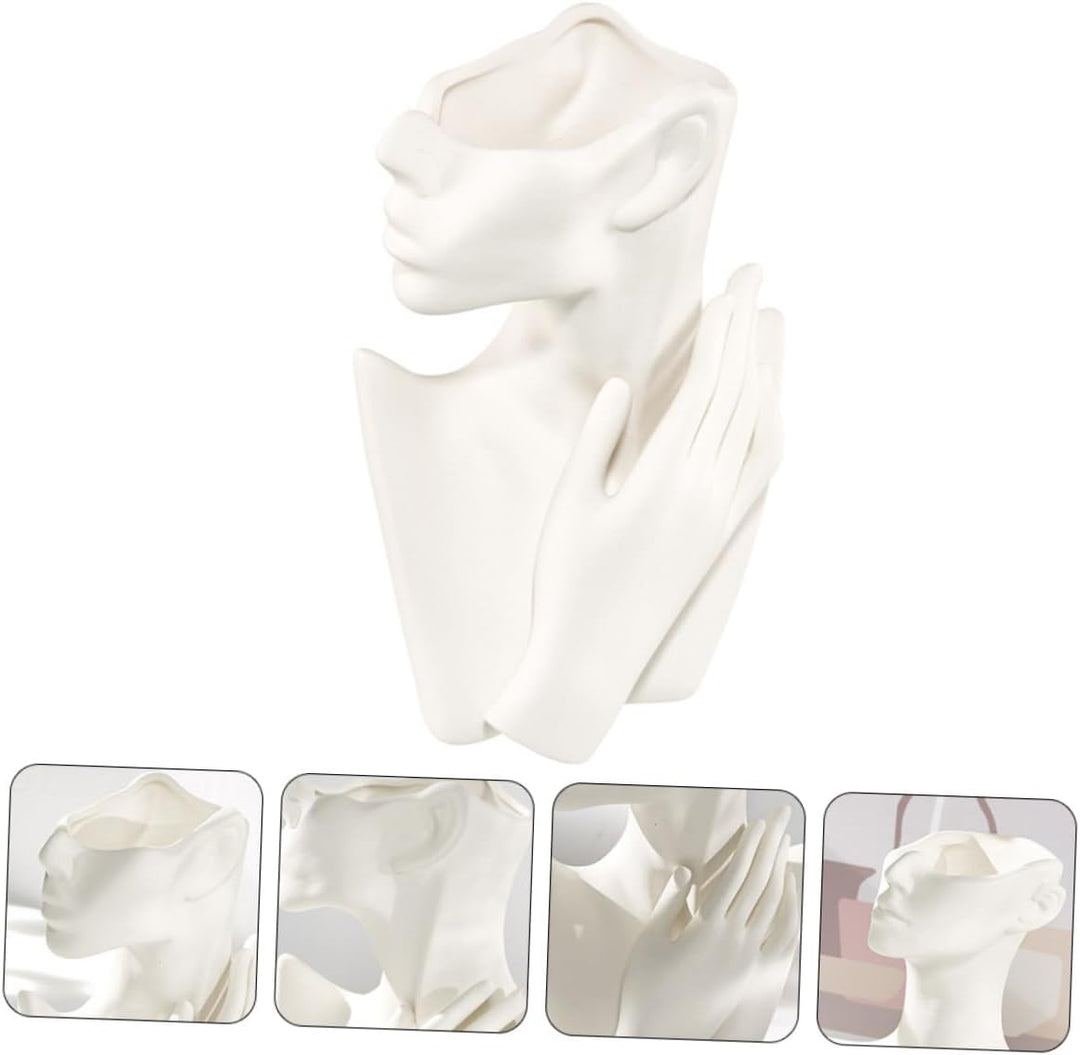 BESPORTBLE 1stk Menschliche Keramikvase Figur Blumentopf Vase Mit Blumenarrangement Moderne Vase Aus