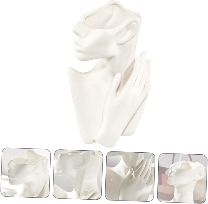 BESPORTBLE 1stk Menschliche Keramikvase Figur Blumentopf Vase Mit Blumenarrangement Moderne Vase Aus