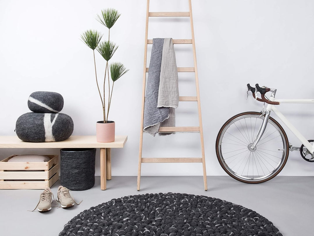 myfelt Kurt Filzkugelteppich — Ø 70 cm, ideal für Schlaf-, Wohn-, Kinderzimmer, Flur & Bad 70cm Ø An