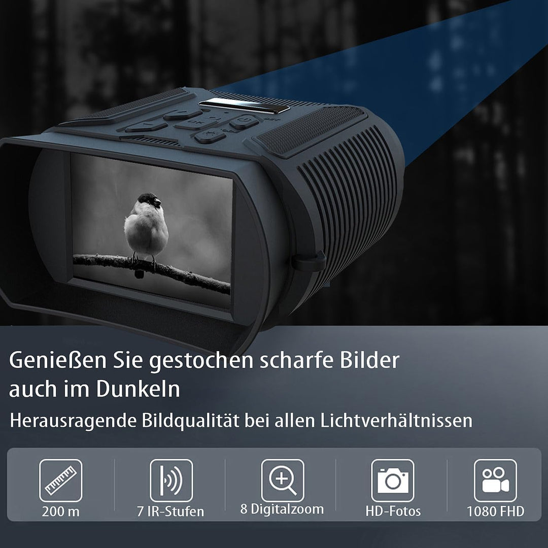 Zavarius IR-Nachtsicht-Fernglas: 2er-Set Binokulares Akku-Nachtsichtgerät, QHD-Kamera, bis 500 m IR