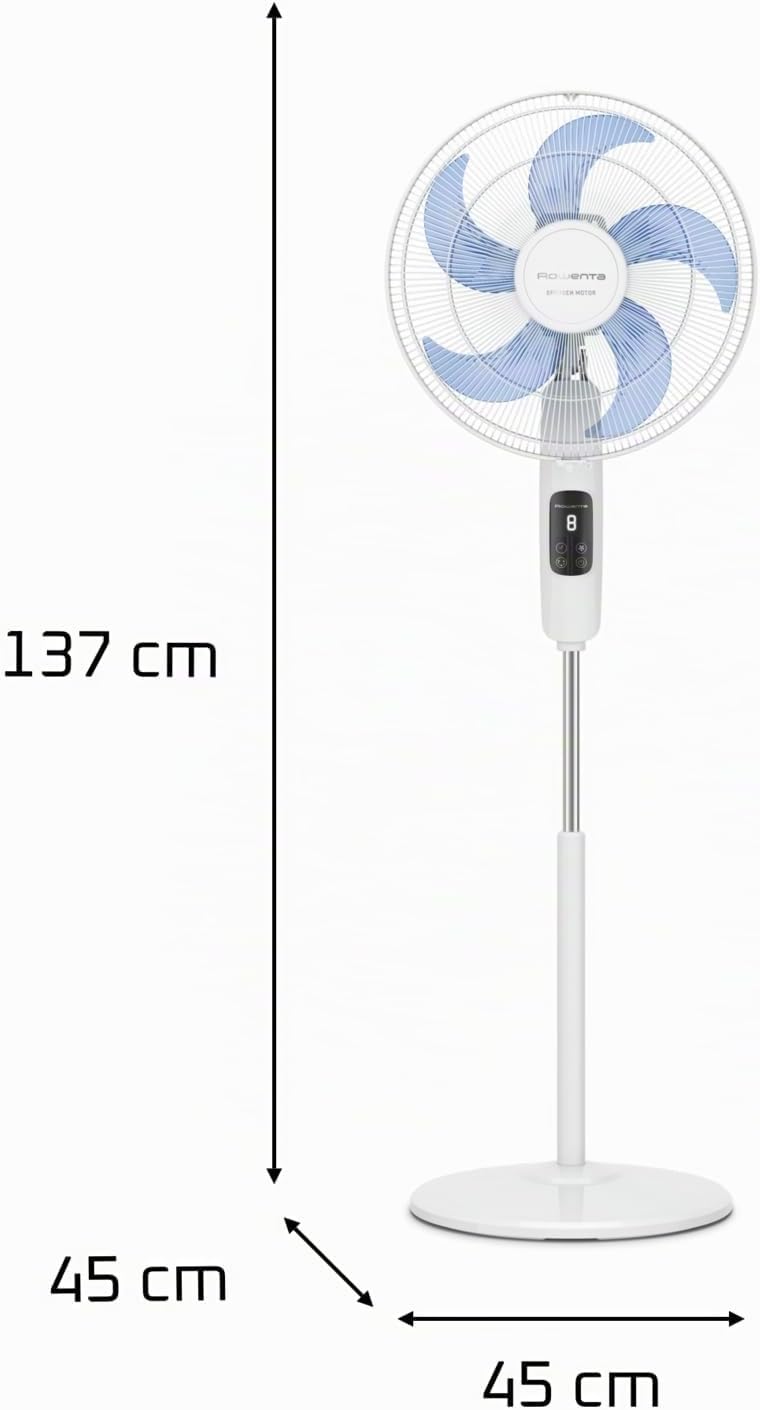 Rowenta Turbo Silence Standventilator, leistungsstark, LED-Display, Timer, leise, höhenverstellbar,