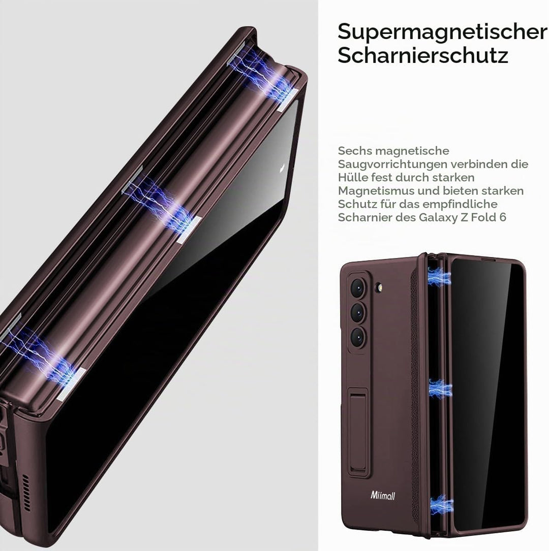 Miimall Kompatibel mit Samsung Galaxy Z Fold 6 Hülle mit Displayschutz Anti-Peeping+Magnetischer Sch