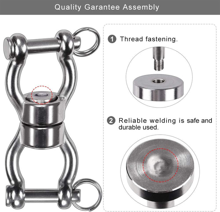 SELEWARE Schaukelhaken Schwerlast Hängesessel Outdoor - Silent Bearing Drehhaken Boxsack Halterung D