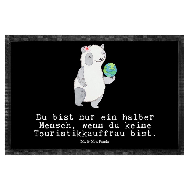Mr. &amp; Mrs. Panda 50 x 75 cm Fussmatte Touristikkauffrau mit Herz - Geschenk, Arbeitskollege, Danke,