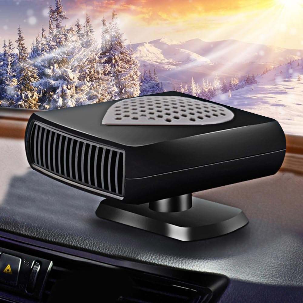 Riloer 2 in 1 tragbare Autoheizung, schnell heizbare Autoentfroster, heisser und kalter Autolüfter m