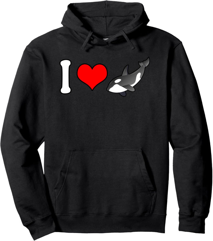 I Love Orcas Pullover Hoodie