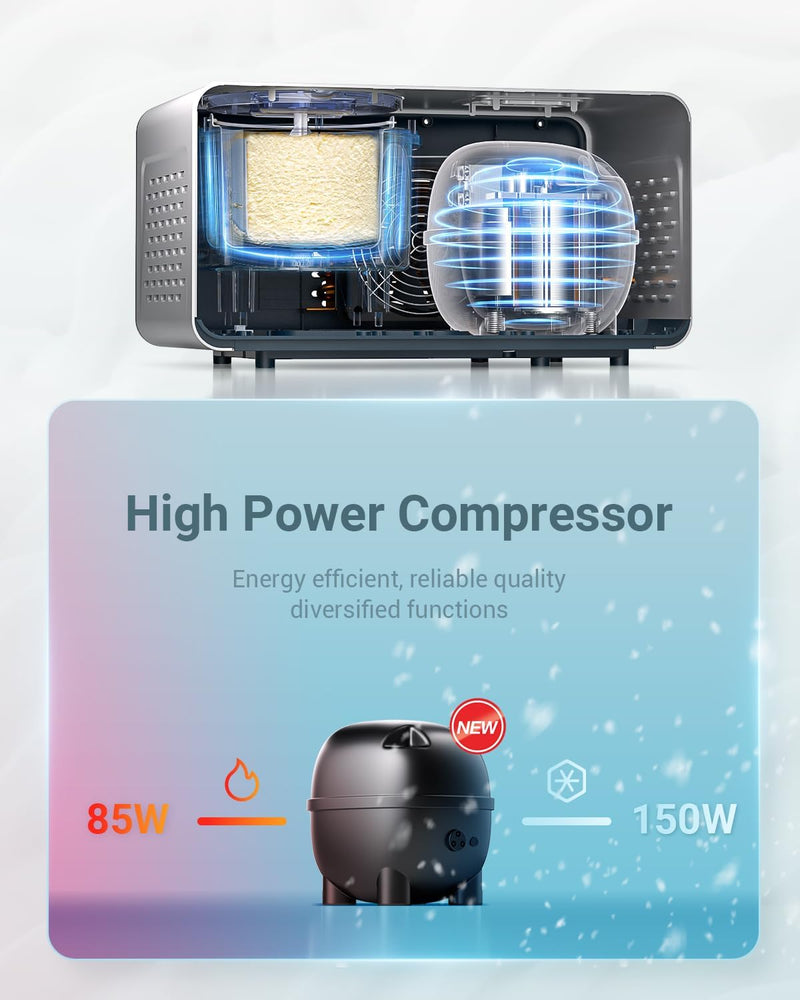 AAOBOSI 1,6L Eismaschine mit 4 Modi,3 in 1 Speiseeisbereiter,kein Vorgefrieren mit eingebautem Kompr