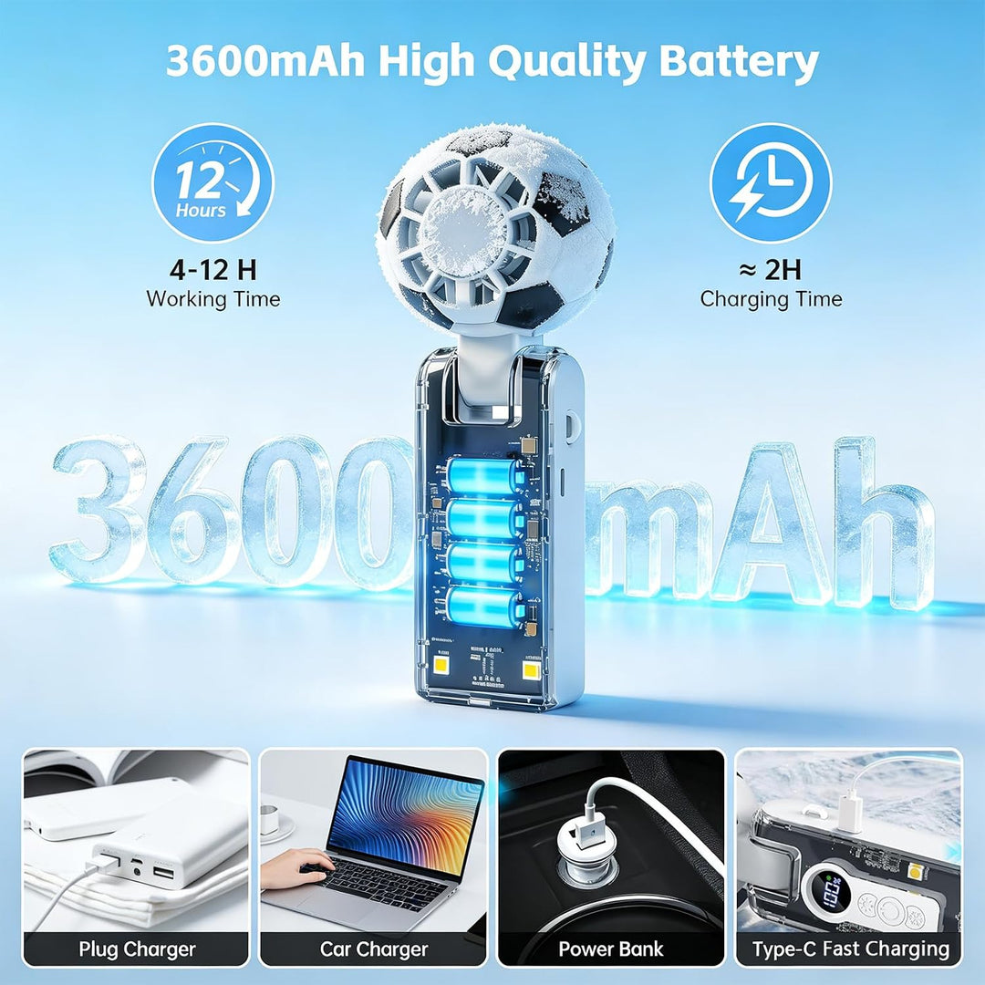 Handventilator, Tragbarer Mini Ventilator mit Wassernebel, USB Aufladbarer Mini Lüfter Elektrischer