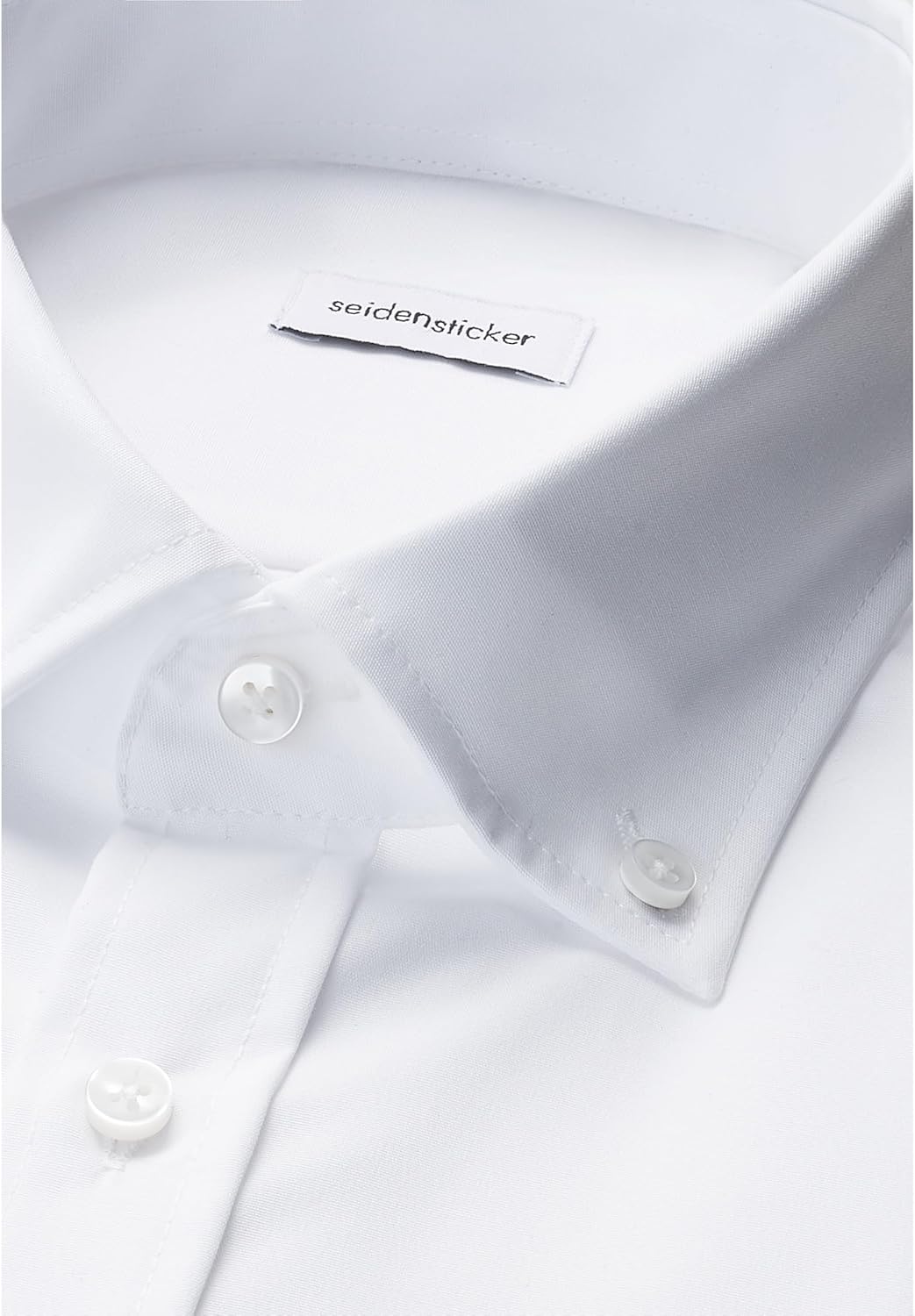 Seidensticker Herren Regular Bügelfrei Button-down Langarm Businesshemd 46 Weiss (White 000), 46 Wei