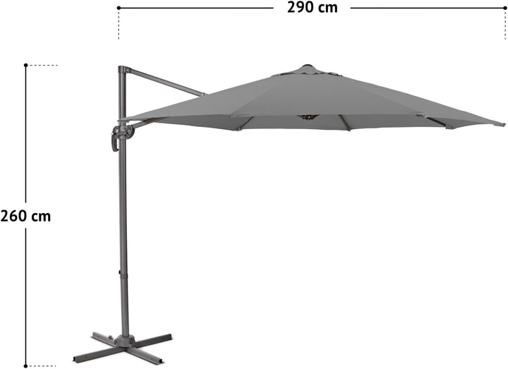 SVITA Sonnenschirm Ø 300 cm Aluminium-Ampelschirm mit Ständer und Kurbel, 360° Hebel-Konstruktion, k