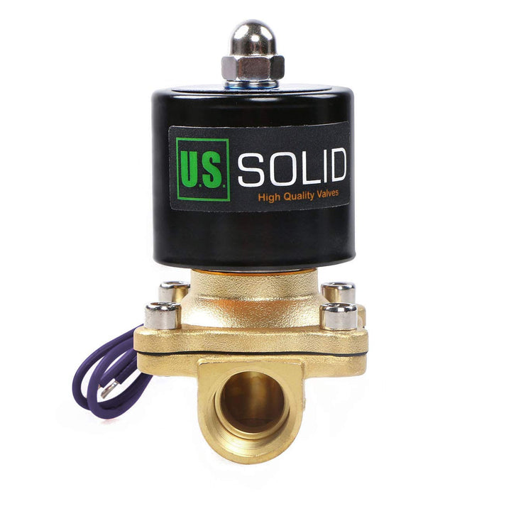 U.S. Solid 1/2" G 12 V DC Messing Magnetventil Direktgesteuert für Wasser Luft Gas Öl NC Brass Solen