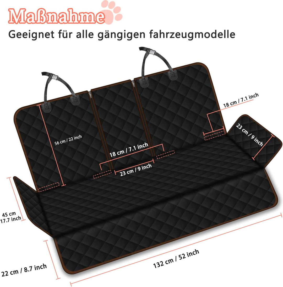 Lydonberg Hundedecke Auto Rückbank, Wasserdichter Anti-Rutsch Haustier Auto Sitz Protektor mit Armle