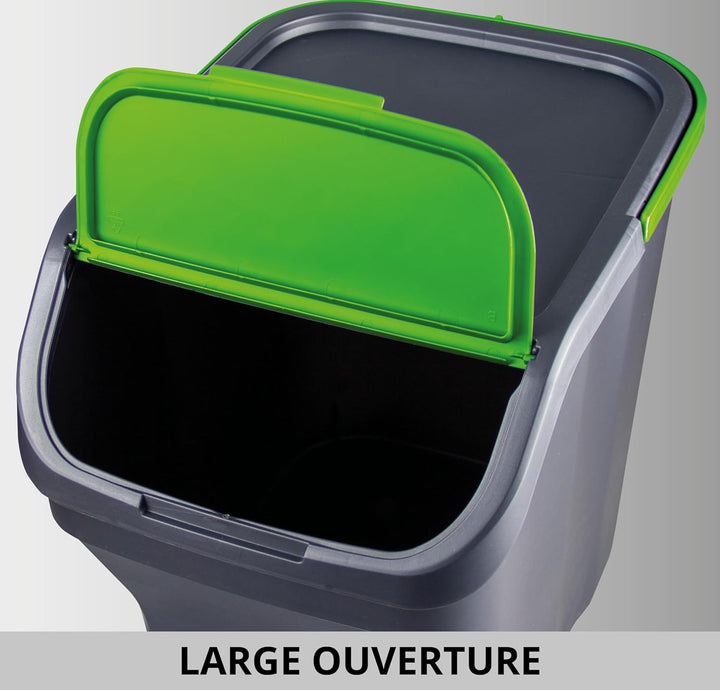 M Home by Mazzei Mülleimer zur Mülltrennung, 25 l, recycelter Kunststoff, stapelbar, Griff, abnehmba