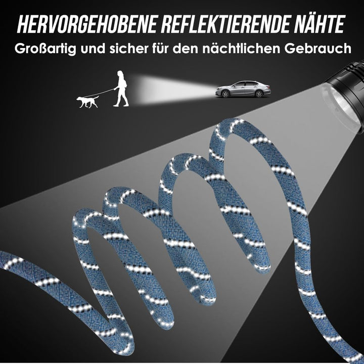 Hundeleine 3m für Kleine mittelgrosse Hunde, 8in1 Schleppleine mit 3 Verstellbare Schnalle und Griff