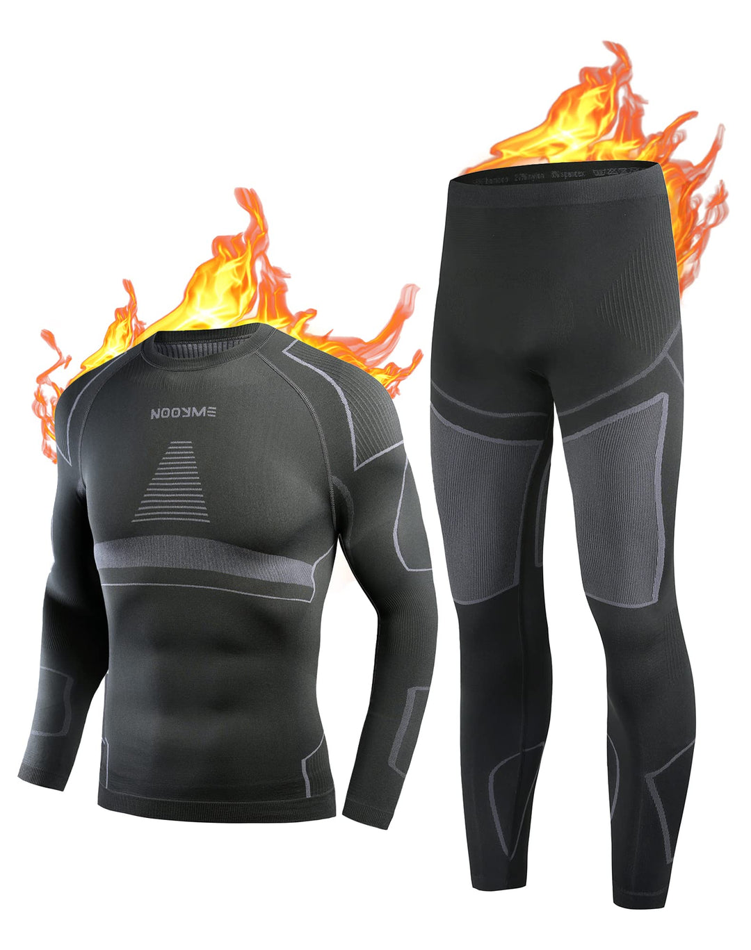 NOOYME Thermounterwäsche Herren Atmungsaktiv Thermoaktiv Funktionswäsche Herren Funktionsunterwäsche