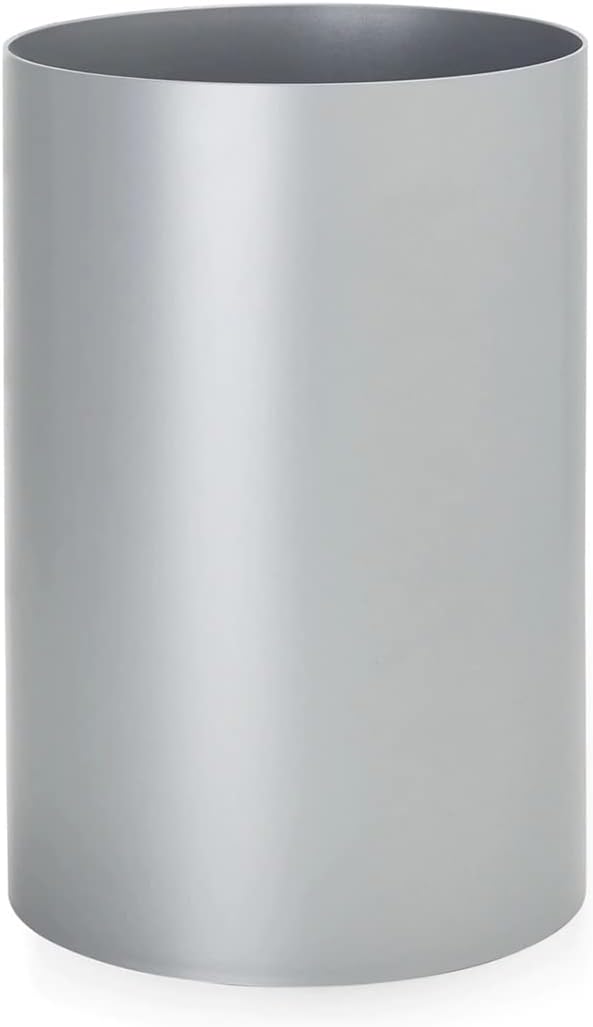 Kartell Papierkorb, Plastik, Silber, 25 x 25 x 38 cm Silver, Silver