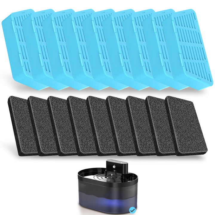 PEKTACO Ersatzfilter für Katzentrinkbrunnen, 2,2 l/74 oz, Ersatzfilter und Schwämme für automatische