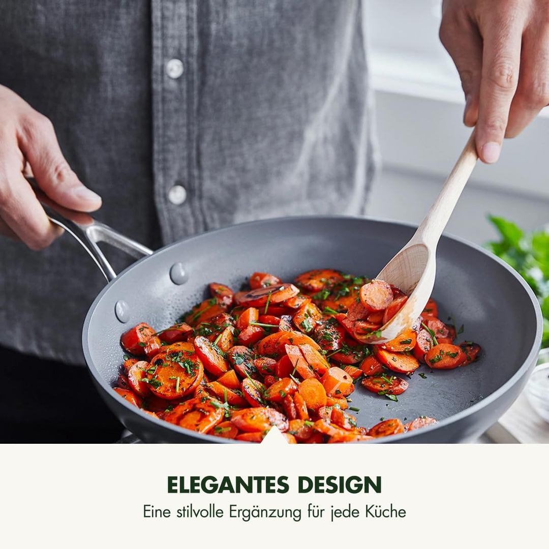 GreenPan Valencia Pro Harteloxierte Gesunde Keramik Antihaft 28 cm Bratpfanne, PFAS-frei, Edelstahl-