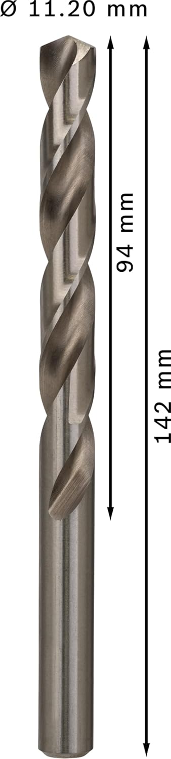 Bosch Professional Metallbohrer HSS-G geschliffen (5 Stück, Ø 11,2 mm) Durchmesser: 11.2/Gesamtlänge