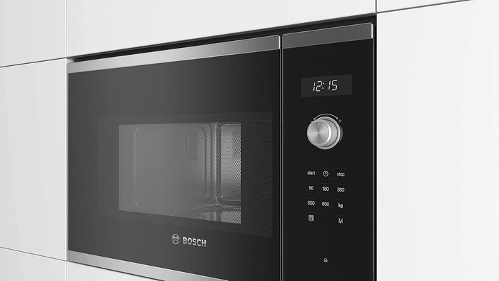 Bosch Hausgeräte BFL524MS0 Serie 6 Einbau-Mikrowelle, 38 x 60 cm, 800 W, Drehteller 25,5cm, Türansch