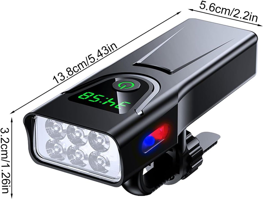 Fahrradlicht, wiederaufladbar, wasserdicht, hell, mit 5 Modi, Vorderlicht, 1000 Lumen und Akku mit 5
