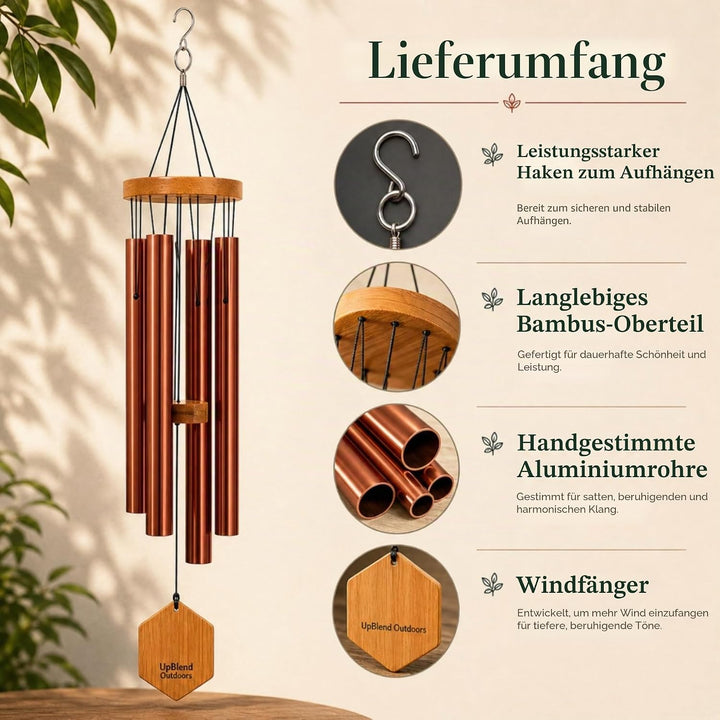 Windspiel für Menschen, die ihre Nachbarn mögen, beruhigende melodische Töne und solide konstruierte