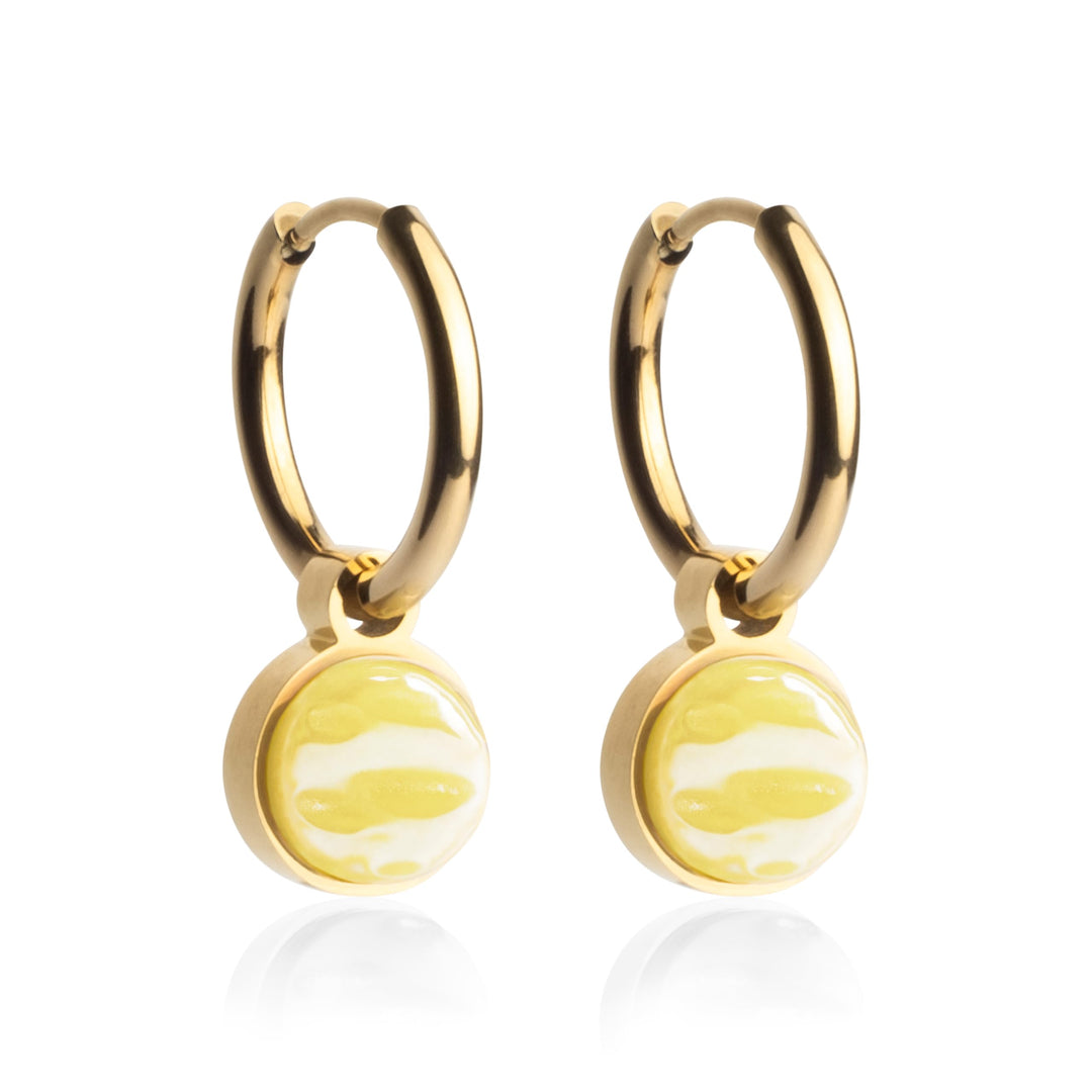 Gold Ohrringe Creolen mit Anhänger zum Wechseln • Edelstahl Ohrhänger mit Charm • nickelfrei &amp; wasse