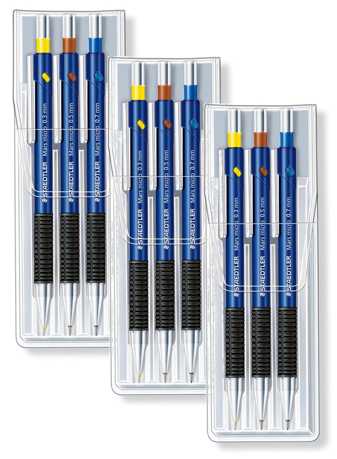 3x Staedtler 775SCWP3 - Marsmicro 0,3-0,7 3er Set farbig (3, Ohne Nachfüllminen)