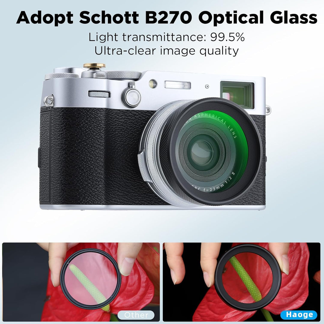 Haoge LUV-X54B Metall Gegenlichtblende Sonnenblende mit MC UV Filter Ultraviolett Schutzfilter für F