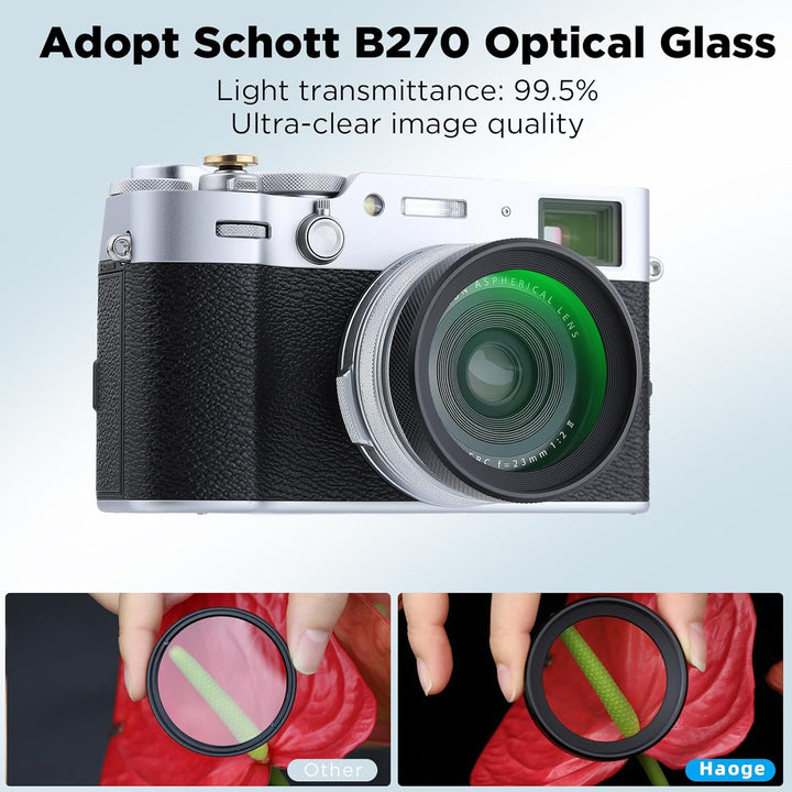 Haoge LUV-X54B Metall Gegenlichtblende Sonnenblende mit MC UV Filter Ultraviolett Schutzfilter für F