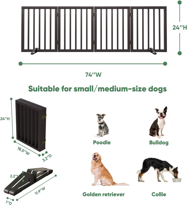 Hundegitter, Freistehende Hundegitter für Türen, Faltbares Hundegitter Innen, Haustiergitter für Tür