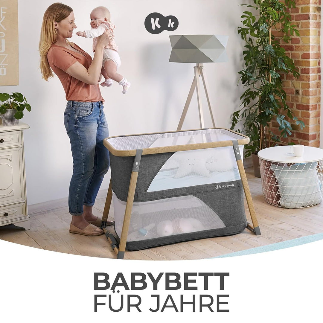 Kinderkraft Kinderreisebett 4 in 1 SOFI, Babybetten, Kinderbett, Baby Zustellbett, Reisebett mit Zub