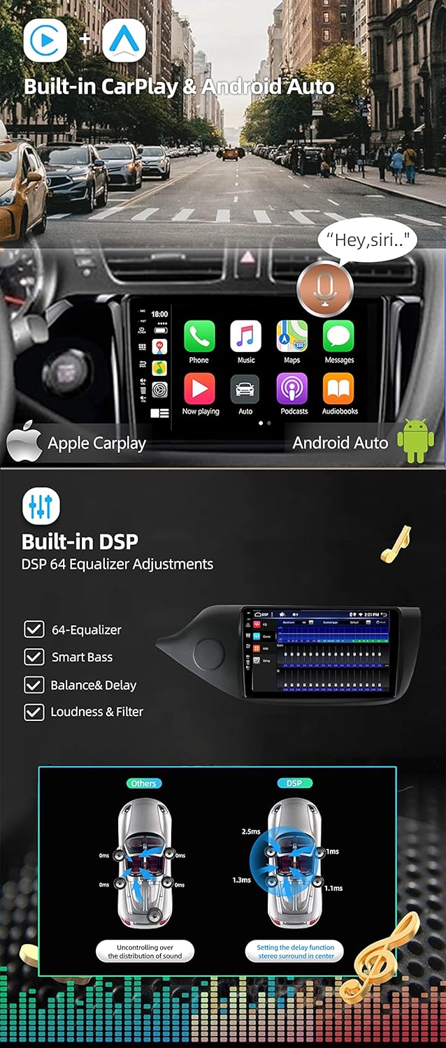 BXLIYER - 6G+128G - Android 12 IPS Autoradio Passt für Kia CEE'd CEED JD (2012-2018) - Kabellos CarP