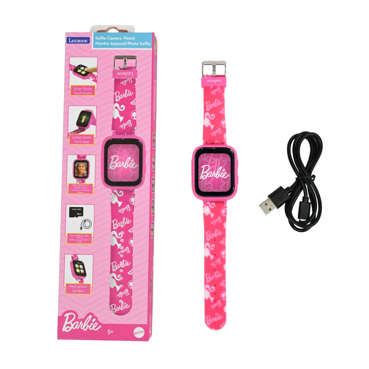 Lexibook, Barbie, Selfie-Kamera-Uhr, HD-Touchscreen, 720p-Kamera, MP3-Player, Eingebauter Lautsprech
