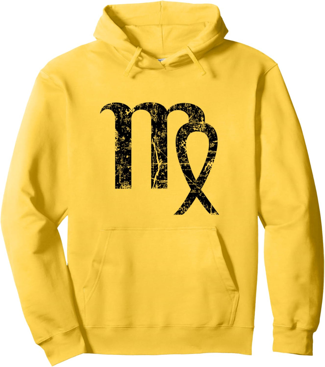 Sternzeichen Jungfrau (Vintage/Schwarz) Geburtstag Geschenk Pullover Hoodie