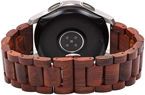 AIYIBEN Holz Armband 22mm für Samsung Galaxy Watch 3 45mm, 46mm Holz Edelstahl Uhrenarmband Schnellv