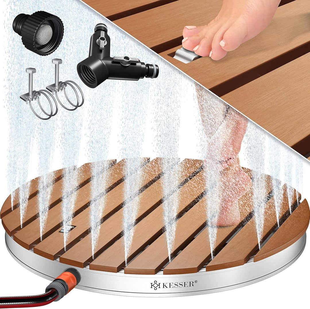 KESSER® Gartendusche Bodendusche Aussendusche Saunadusche Campingdusche Ø 70 cm Rund Fontänenhöhe bi