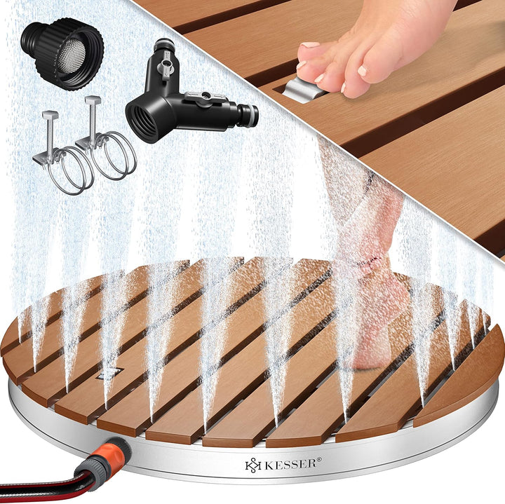 KESSER® Gartendusche Bodendusche Aussendusche Saunadusche Campingdusche Ø 70 cm Rund Fontänenhöhe bi