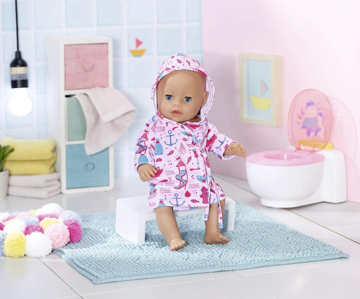 BABY born Bath, Puppenbademantel mit maritimen Motiven, für 43 cm Puppen 830642 Zapf Creation