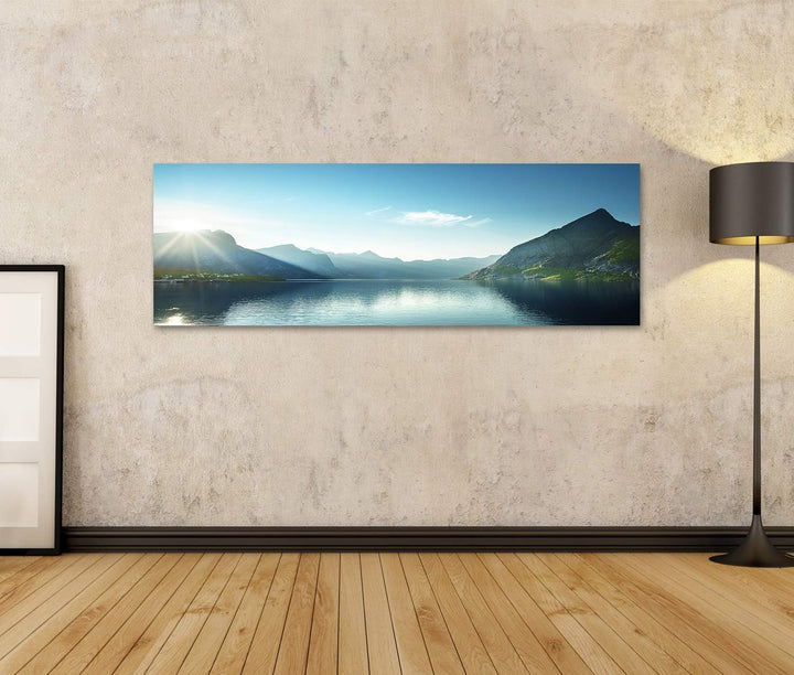 islandburner Bild auf Leinwand Sonnenuntergang Lofoten Inseln Norwegen Europa Bilder Wandbilder Post