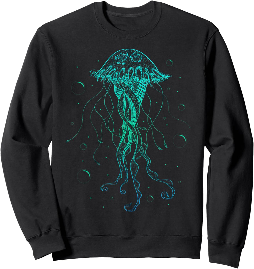 Qualle Meerestier Psychedelische Kunst Meeres Deko Geschenk Sweatshirt