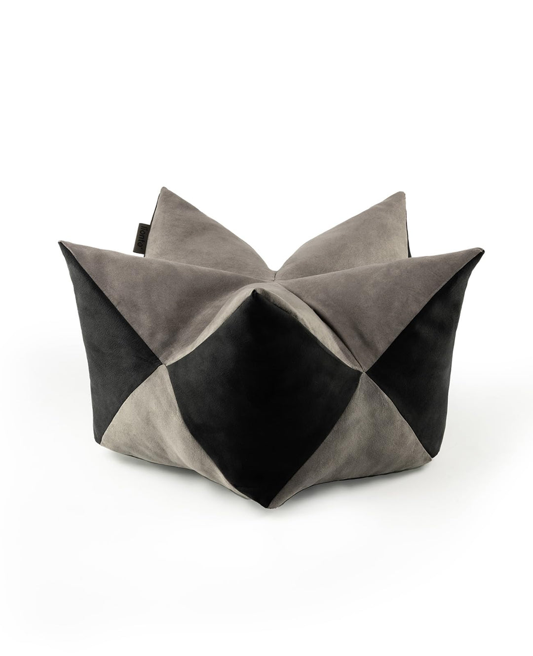 lionto Kronenkissen Sternenkissen Hundebett Katzenbett Haustierkissen, 70x38 cm grau/schwarz Grau/Sc