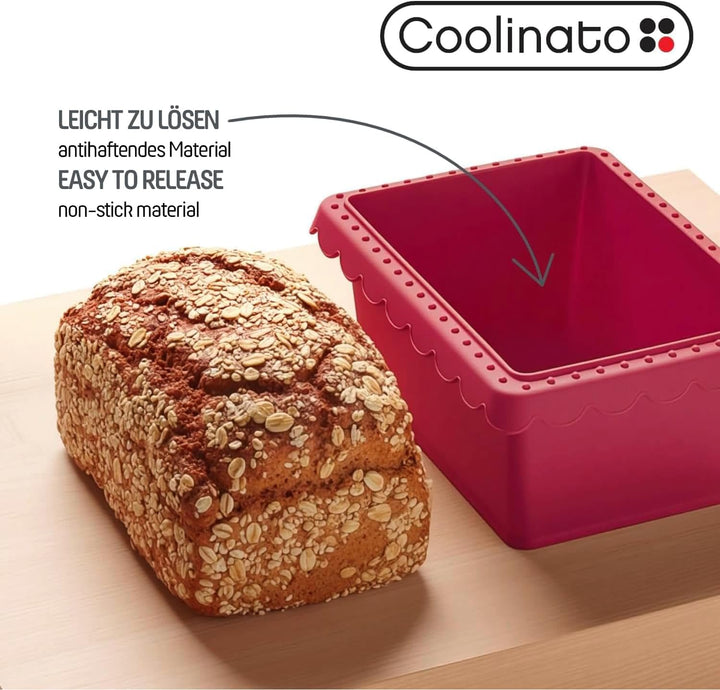 Coolinato - Mini Brotbackform 550g aus hitzebeständigem Platinsilikon Set 2er grau 17x13x7,5cm - Sil