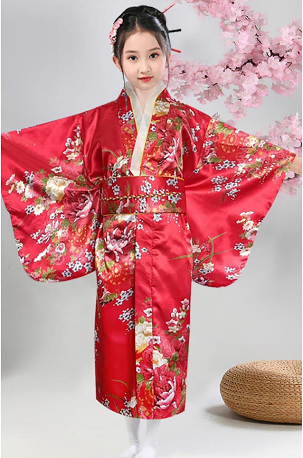 2026 - Japanisches traditionelles Kleid Kimono Robe für Kinder Mädchen Yukata Kimono Anime Cosplay R