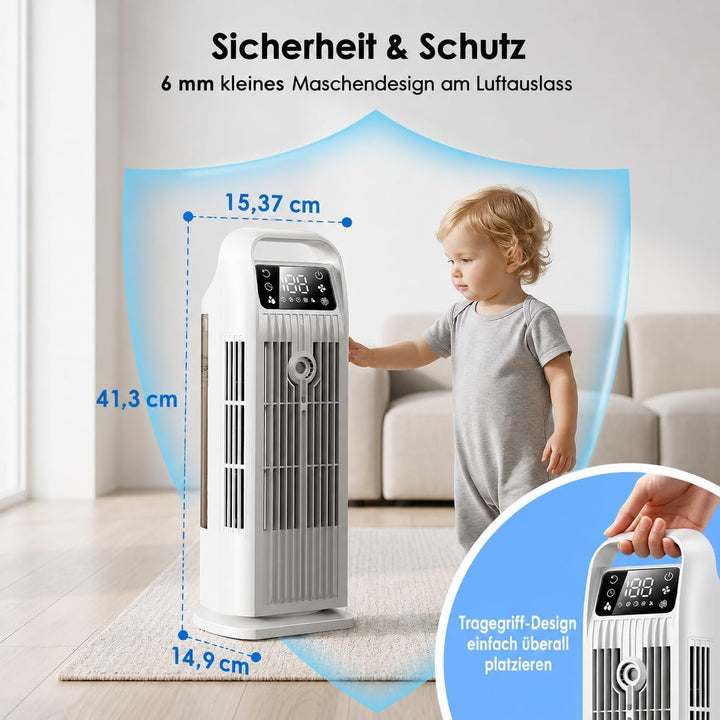 Mobile Klimaanlage ohne Abluftschlauch 6-in-1, Luftkühler mit Wasserkühlung &amp; Luftbefeuchter, Aircoo