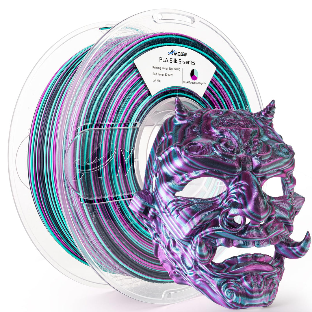 AMOLEN PLA Filament 1.75mm Schwarz 1KG, 3D Drucker Filament Massgenauigkeit +/- 0,02 mm, Sauber Gewi