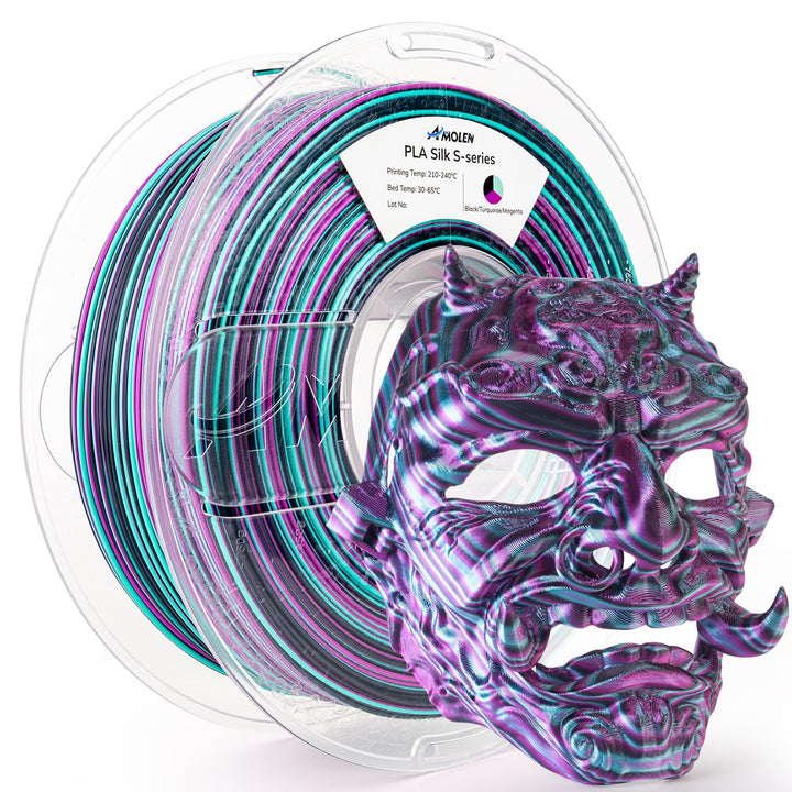 AMOLEN PLA Filament 1.75mm Schwarz 1KG, 3D Drucker Filament Massgenauigkeit +/- 0,02 mm, Sauber Gewi
